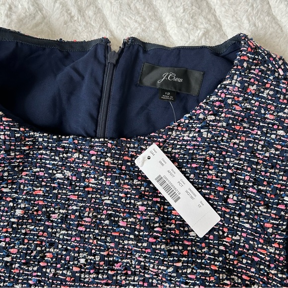 J. Crew Confetti Tweed Dress Blue Multicolored A-Line Party Rainbow Stylish Fun - Picture 7 of 10